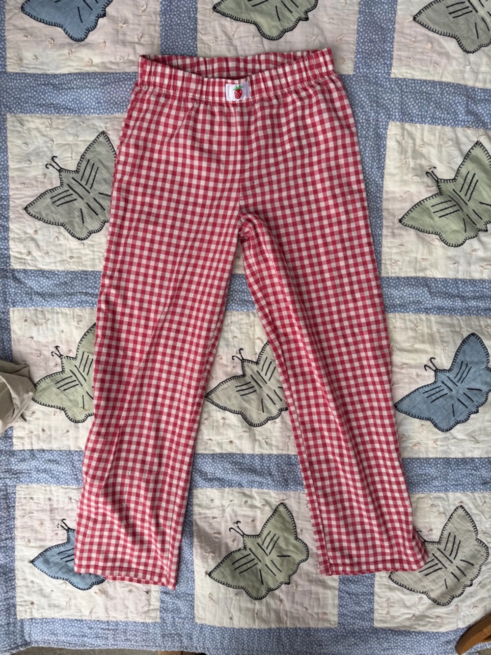 Art Class Strawberry Gingham Pull on Pants